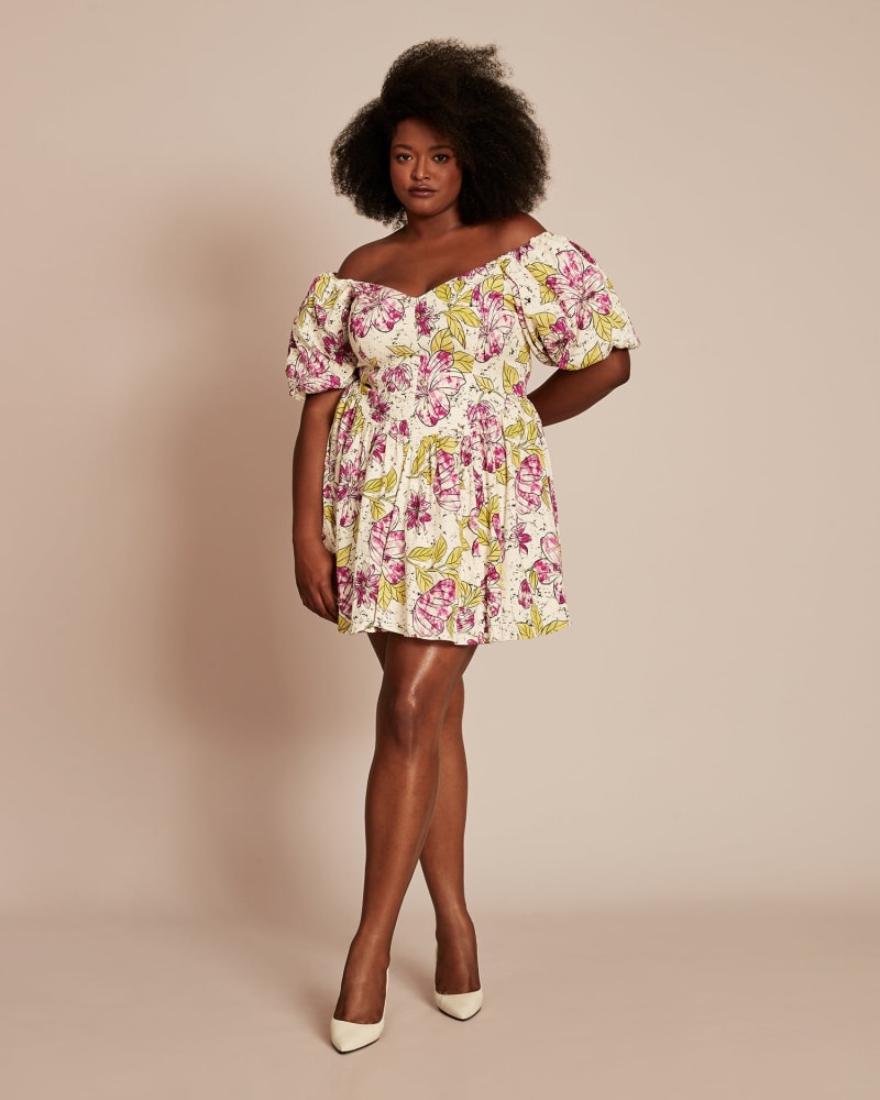 Front of a model wearing a size 12 The Freeya Dress in Purple by 11 Honoré Collection. | dia_product_style_image_id:207117